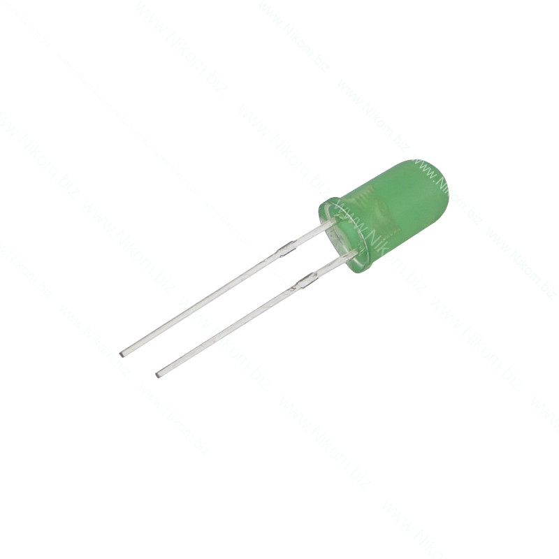 Светодиод зеленый, 5мм диффузный