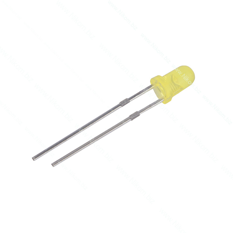 Светодиод желтый 3мм, диффузный