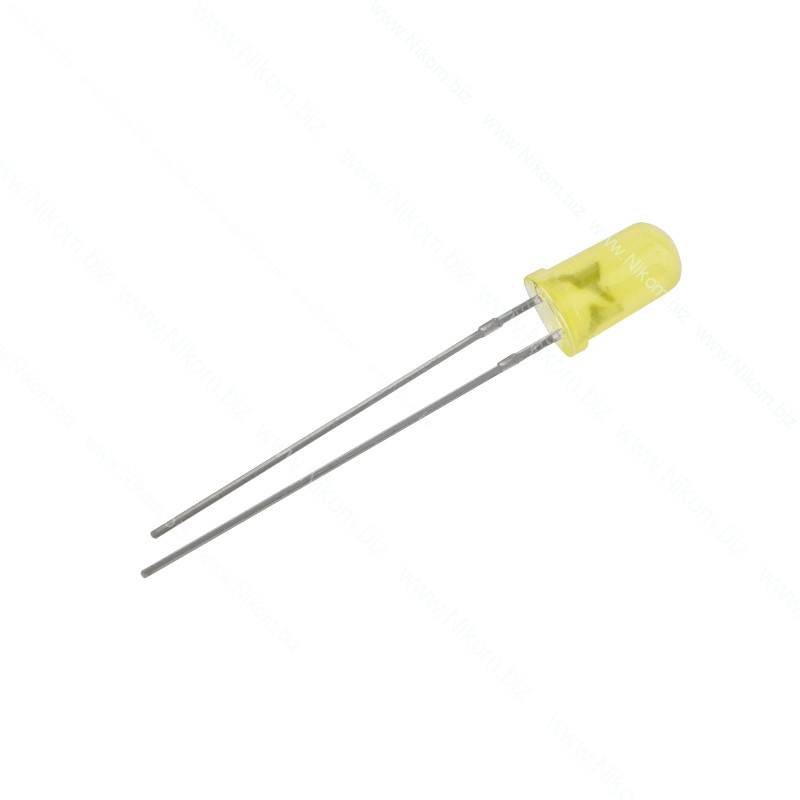 Светодиод 5mm жёлтый диффузный