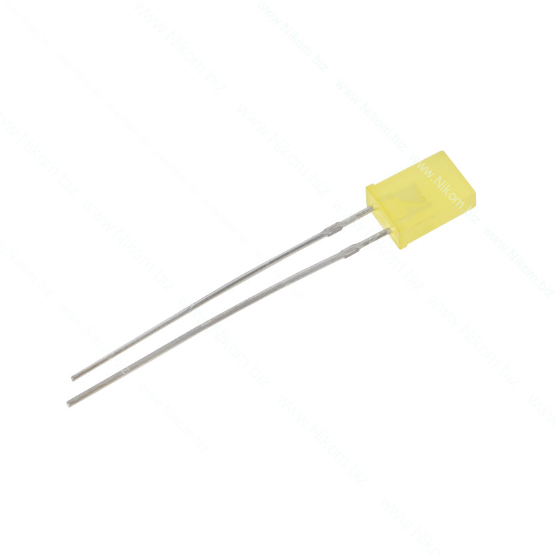 Светодиод желтый прямоугольный 2х3,4 мм