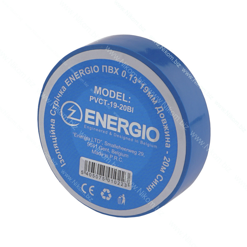 Ізоляційна стрічка ENERGIO PVCT-19-20Bl синя 20м