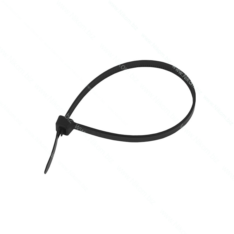 Стяжка кабельна багаторазова 200х5мм чорна, 100шт