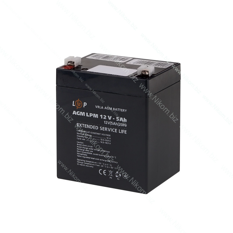 Акумулятор свинцево-кислотний SLA, LPM 12V 5A