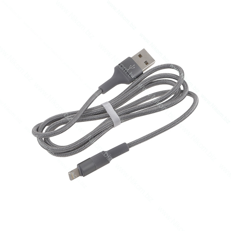 Кабель Borofone BX21 USB А - Lightning сірий, 1м