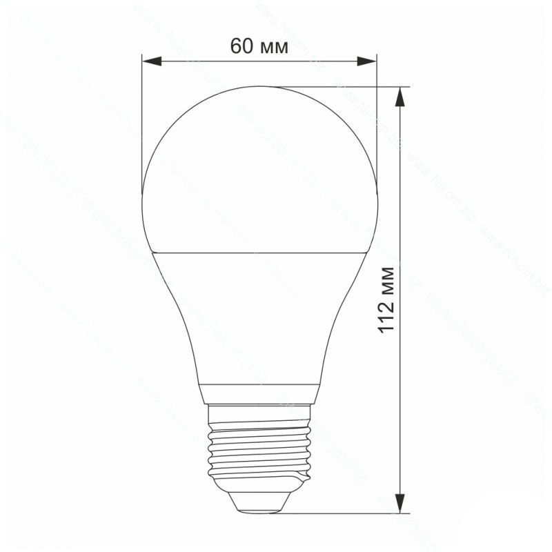 Світлодіодна лампа 12-48V 10W E27 LED 4100K нейтральний