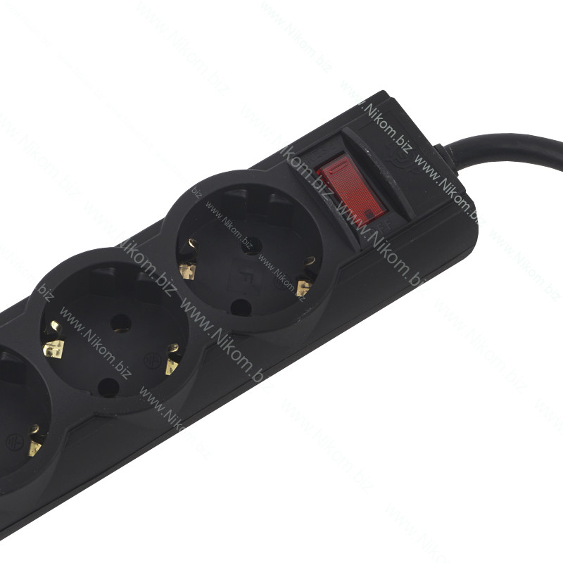 Мережевий подовжувач LP-X5, 5 розеток, 3м, чорний