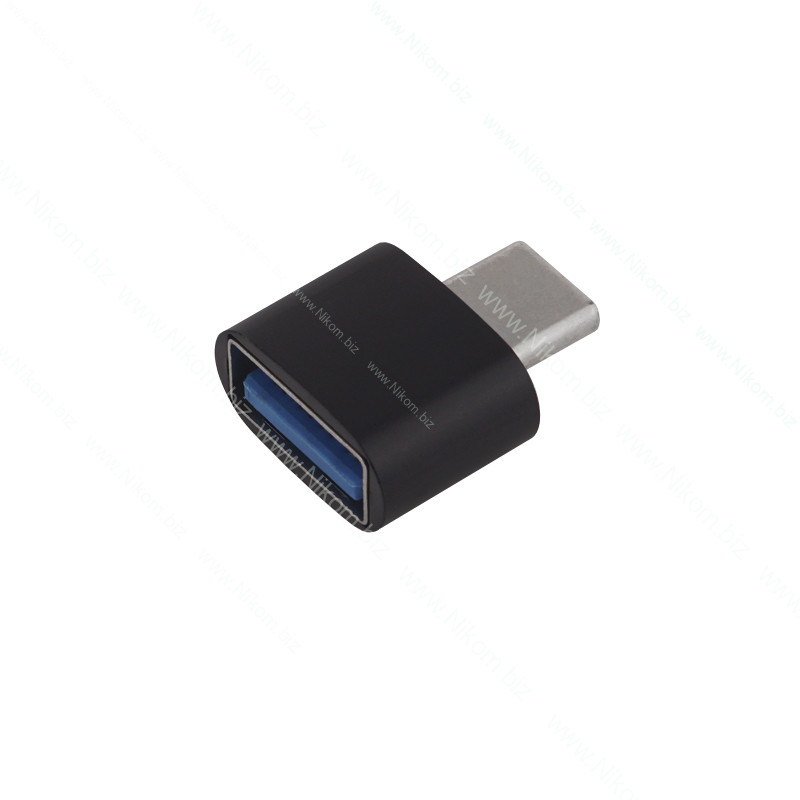 Перехідник гніздо USB A - штекер Type-C (OTG) чорний