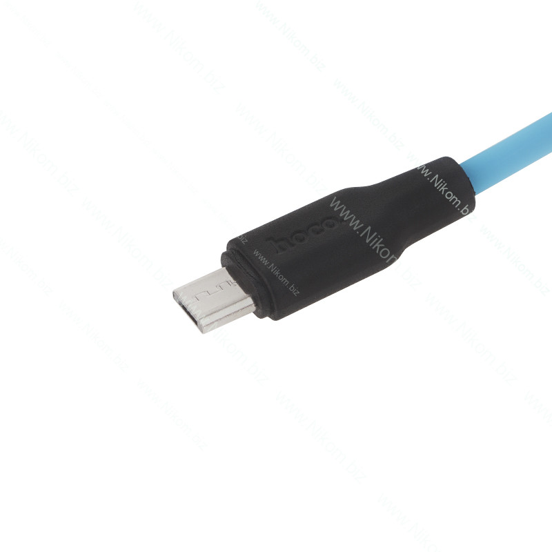 Шнур hoco X21 Plus USB А - miсroUSB, синій, 1м
