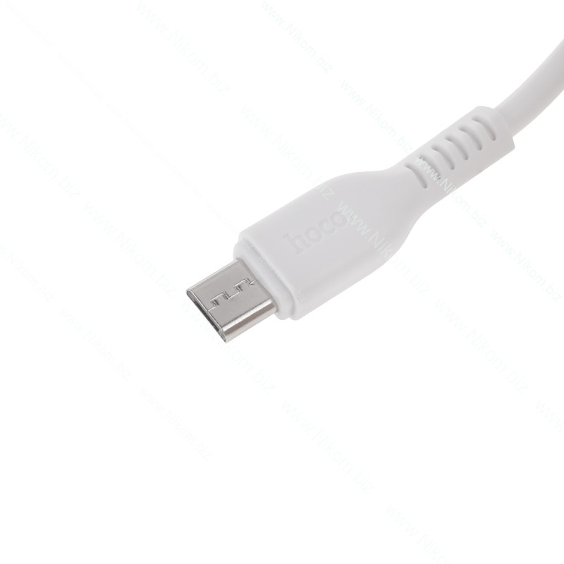 Кабель hoco X20 USB А - miсroUSB, білий, 3м
