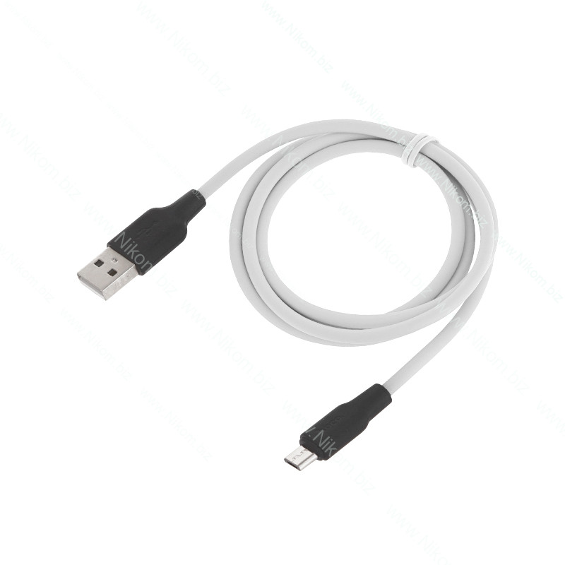 Шнур hoco X21 Plus USB А - miсroUSB, білий, 1м