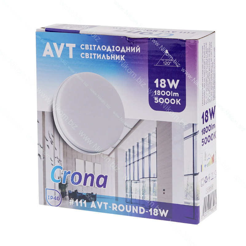 Світлодіодний світильник AVT-ROUND-18W Crona