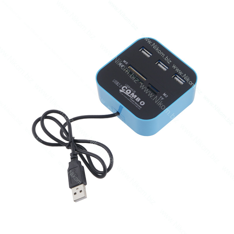 USB кардрідер, ХАБ зовнішній, синій