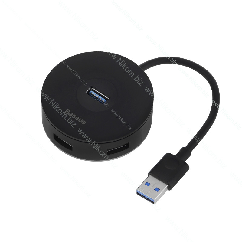 USB HUB Baseus Airjoy Round Box, чорний