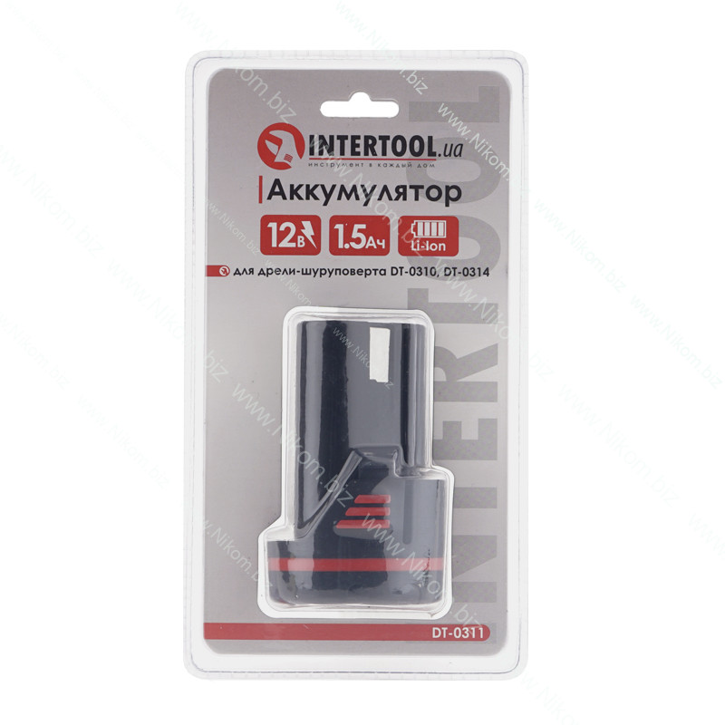 Акумулятор Li-on Intertool DT-0311 для шурупокрута 12В 1,5Агод