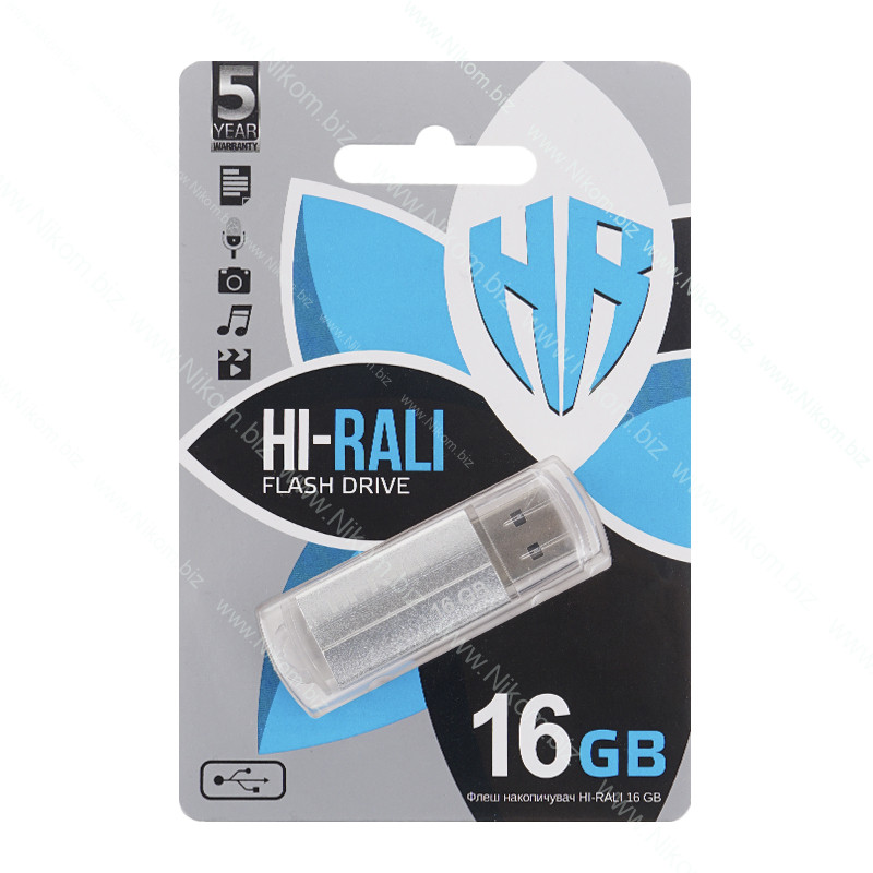 USB флешка Hi-Rali 16Гб Corsair series, сіра