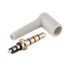 Штекер mini jack 3,5мм стерео 4pin угловой, серый