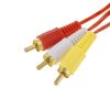 Кабель штекер mini jack 3,5 стерео 4C - 3 штекера RCA, красный 1,4 м