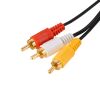 Кабель штекер mini jack 3,5мм 4C кутовий - 3 штекери RCA, 1,3м