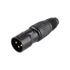 Штекер XLR 3pin, на кабель, чорний