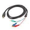 Кабель штекер HDMI - 3 штекери RCA (компонентний), 1,5 м