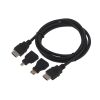 Кабель HDMI, 1,5м с переходниками microHDMI(type D) и miniHDMI