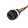 Гнездо USB Type-C на корпус, чёрное с чёрной крышкой