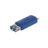 Переходник шт.micro USB тип В- гн.USB A, v3.0, синий