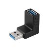 Переходник штекер USB A 3.0 - гнездо USB A 3.0, угловой