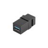 Перехідник Keystone гніздо USB 3.0 - гніздо USB 3.0, чорний