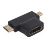 Переходник гнездо HDMI - штекер mini HDMI + штекер microHDMI