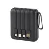 Power bank mini зі шнурами: USB, micro USB, Type C, iPhone / ємність 10000