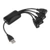 Хаб 4 порта USB 2.0 на проводе, черный