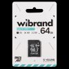 Карта памяти Wibrand microSDHC 64GB + адаптер SD