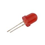 Світлодіод 8мм червоний дифузний, 
  2-2.2V, 620-625nm, 800-1000mcd, () [Brilliant]