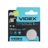 Батарейка VIDEX CR2032 3V, 
  литиевая, 3 В, D20xH3,2 мм, 5004LC, цена за 1 штуку, (CR2032) [VIDEX]