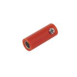 Гніздо BANAN на кабель HM-658R, червоне, 
  4 мм, червоне, габаритний розмір 21х8 мм, під гвинт, () [China]