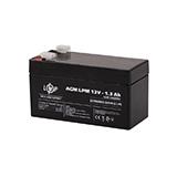 Акумулятор свинцево-кислотний SLA, LPM 12V 1,3 A, 
  97х44хн52мм, 12В, 1,3 Ач, пусковий струм до 18а, струм КЗ 54А, () [LogicPower]