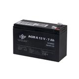 Акумулятор свинцево-кислотний AGM A 12V 7Ah, 
  151x65x93мм (без клем), 1,8кг, () [LogicPower]