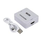 Конвертер MINI, VGA в HDMI, белый, 
  гн.VGA и гн.3,5 стерео(IN) - гн.HDMI(OUT), NTSC/PAL, 720p/1080p, питание 5, () []