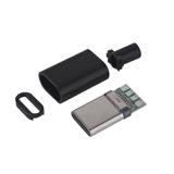 Штекер USB Type-C, для передачи данных и зарядки, чёрный, 
  на кабель, интерфейс OTG, 24pin в корпусе, из 4ох частей, чёрный, () [China]