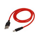 Шнур hoco X21 USB A - type-C, 1м, 
  червоний; зарядний струм до 3,0 A; швидка зарядка, (Коробка) [hoco.]