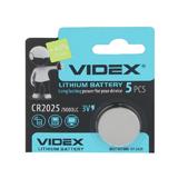 Батарейка VIDEX CR2025 3V, литиевая, 3 В, D20xH2,5 мм, 5003LC, (2025),
   [VIDEX]