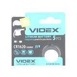 Батарейка VIDEX CR1620 3V, литиевая, 3 В, D16xH2,0 мм, 5009LC, цена за 1 штуку, (1620),
   [VIDEX]