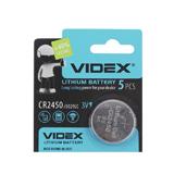 Батарейка VIDEX CR2450 3V, литиевая, 3 В, D24xH5,0 мм, 5029LC, (2045),
   [VIDEX]