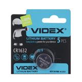 Батарейка VIDEX CR1632, літієва, 3 в, D20xH3, 2 мм, в блістері, (CR1632),
   [VIDEX]