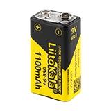 Акумулятор LiitoKala 6F22 (крона) 9V 1100mAh Li-ion
