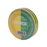 Изолента ENERGIO жёлто-зелёная 15мм 20м