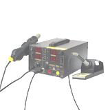 Паяльна станція Цифрова з феном HandsKit 909D+, паяльник, термофен, лабораторний блок (15В, 2А), USB (5В 2А), (),
   [HandsKit]