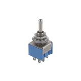 Тумблер MTS-2 (MTS-203), 6 контактів, 3 положення, ON-OFF-ON, 125VAC, 6A, 13x13mm, (),
   [China]