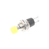 Кнопка мала PBS-10C-2 без фіксації ON-(OFF), жовта, 220V, 0.5 A, вкл.- викл., 2pin, D7mm L28mm, на розмикання, (),
   []